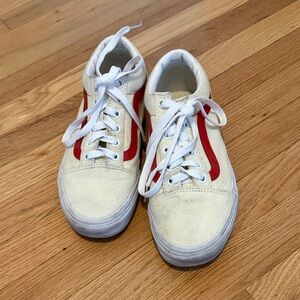 Women’s custom off White and Red Sneakers